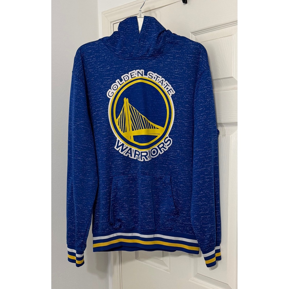 NBA Golden State Warriors‎ Hoodie Mens sz L Blue Space Dye Pullover Sweatshirt